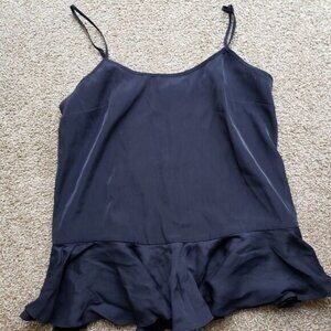 ARMANI Exchange black  peplum spaghetti strap top XS